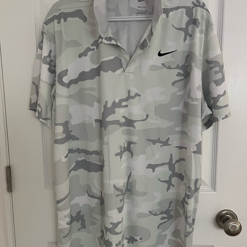 Nike Men's Camo Polo Shirt - Gray and White (never worn!)